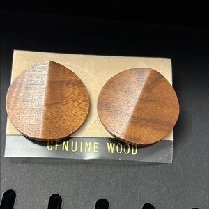 Round Wooden Earrings